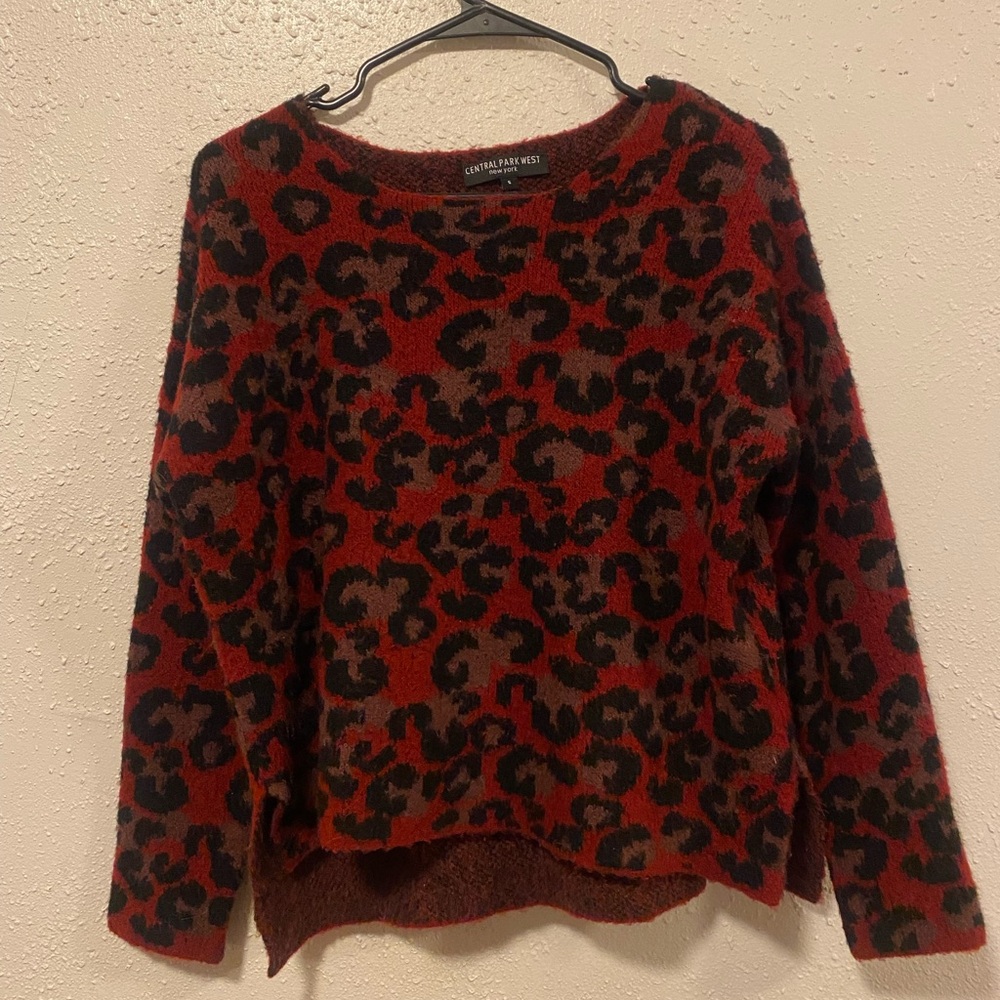 Central Park West red cheetah sweater